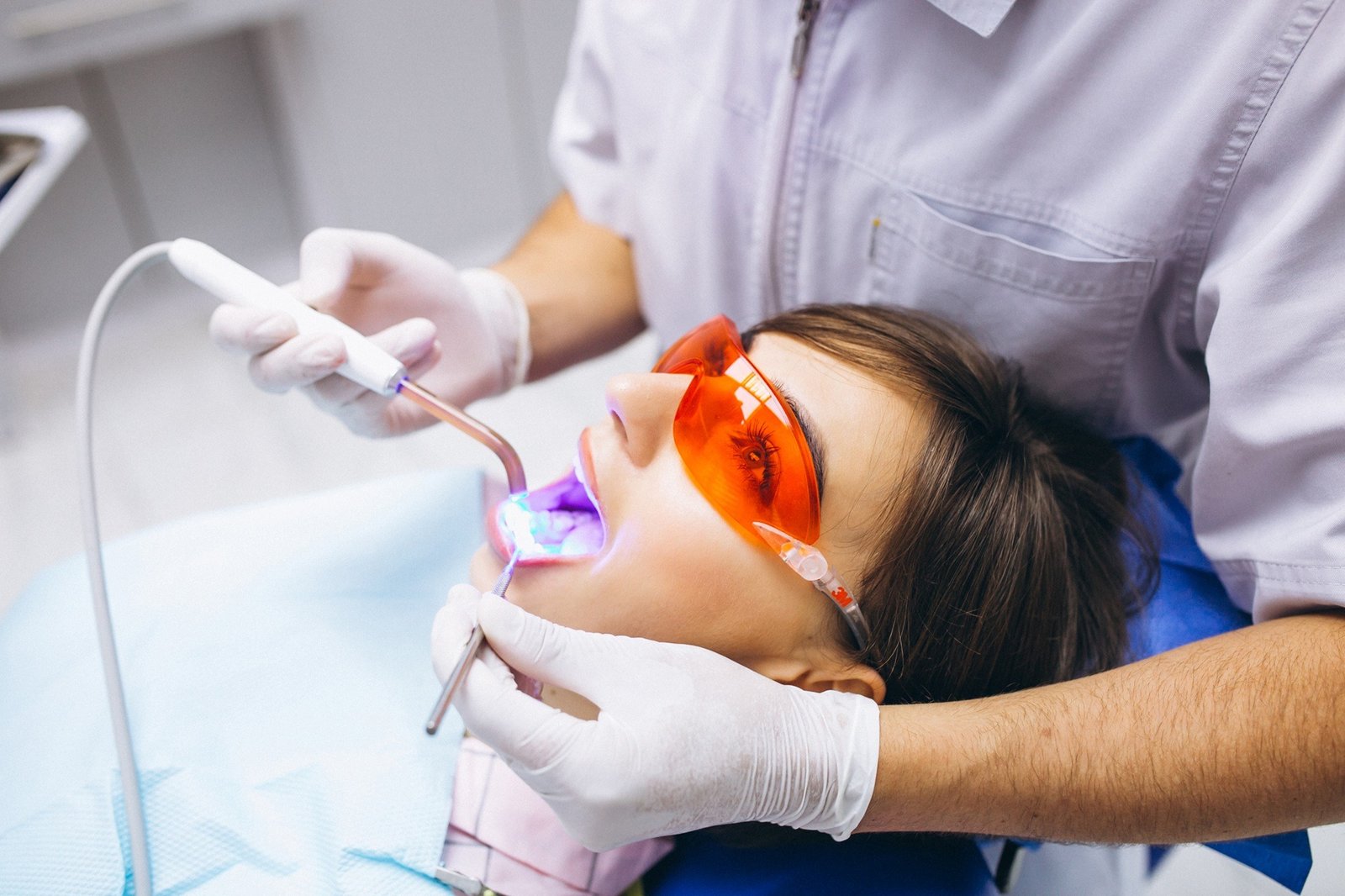 woman patient dentist