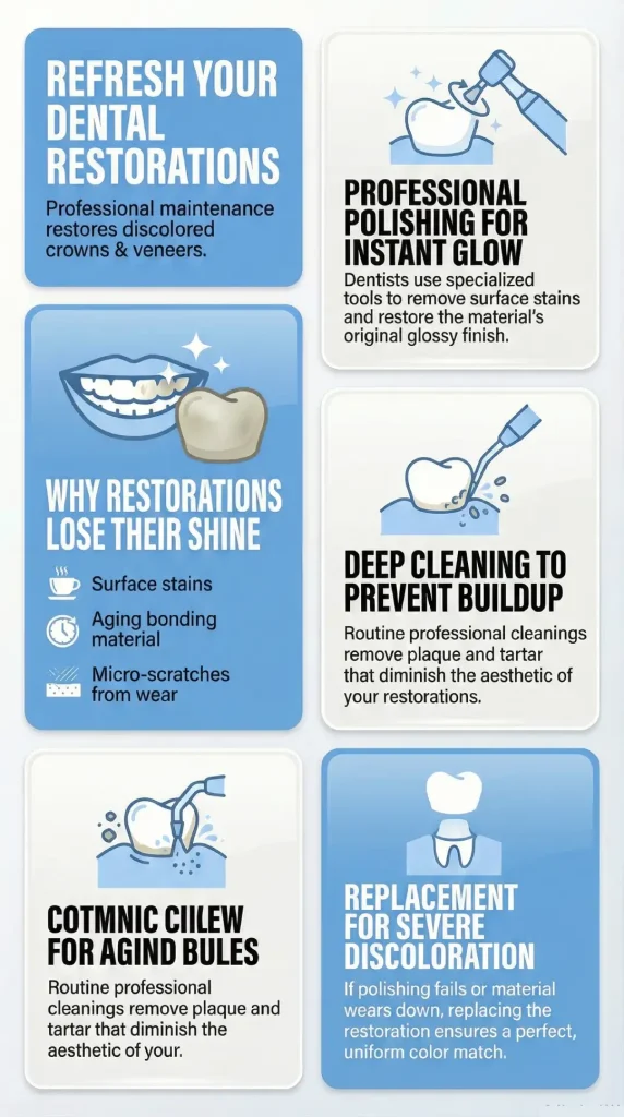 What to Do if Your Crowns or Veneers Become Discolored